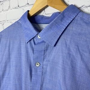 Van Heusen Men’s Slim Fit Blue Lightweight Button Down